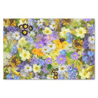 Pretty Spring Flowers Collage Tissue Paper