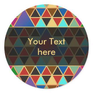 Pretty Triangle pattern III + your ideas Classic Round Sticker
