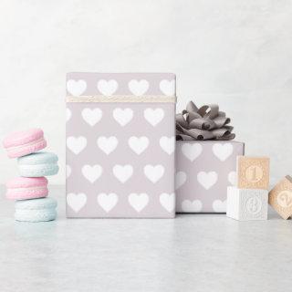 Pretty White Hearts Pattern Pastel Purple