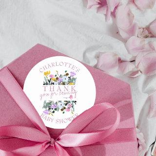 Pretty Wildflower Lawn Thank You for Coming Classic Round Sticker