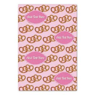 Pretzel Love with Custom Text Repeat Pattern Pink Tissue Paper