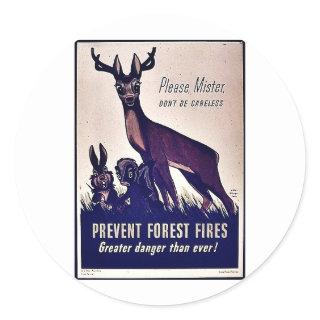 Prevent Forest Fires Classic Round Sticker
