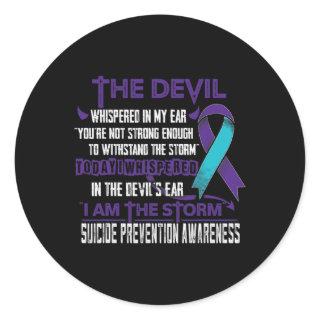 Prevention Awareness I Am The Storm Devil  Classic Round Sticker