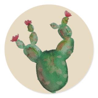 Prickly Pear Cactus Watercolor Stickers