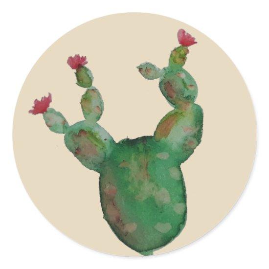 Prickly Pear Cactus Watercolor Stickers
