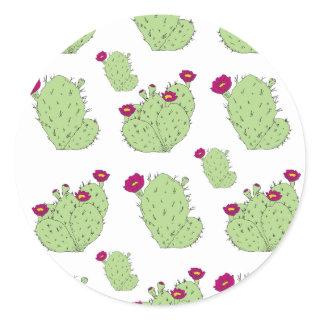 Prickly Pear Pattern Texas State Plant Cactus Love Classic Round Sticker