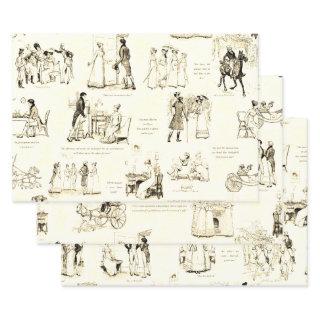 Pride and Prejudice Beige Sepia Toile Quotes  Sheets