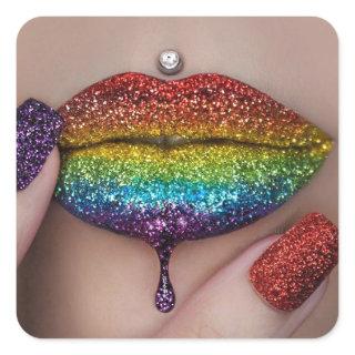 Pride Stickers - Rainbow Lipstick Lesbian