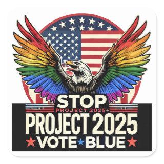 Pride - Stop Project 2025 - Vote Blue Square Sticker