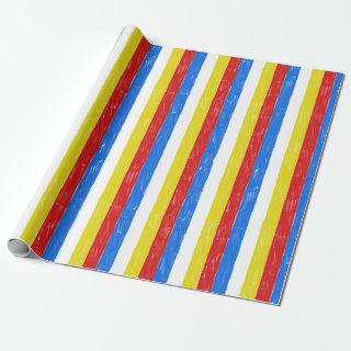 Primary Color Crayon Stripes