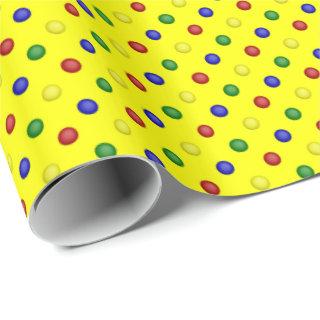 Primary Colors, Polka Dots Yellow GIFT WRAP