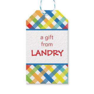 Primary Criss Cross Personalized Gift Tags