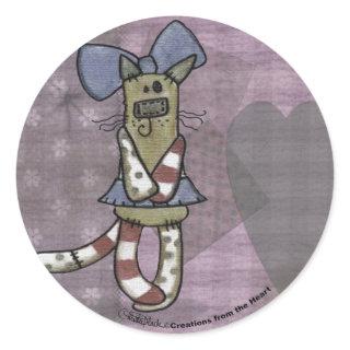 Primitive Kitty Classic Round Sticker