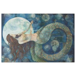 Primitive Mermaid & Moons Painting Decoupage Tissue Paper