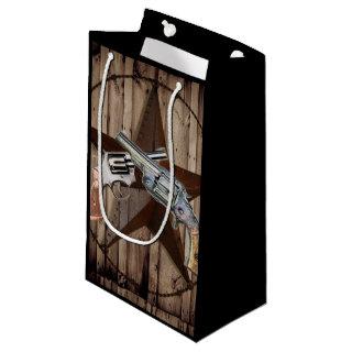 Primitive texas star western country cowboy pistol small gift bag