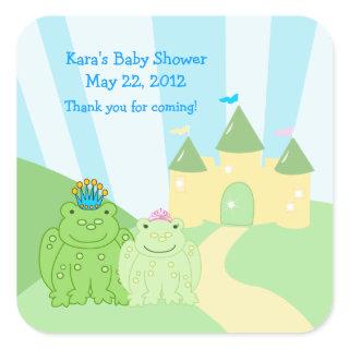 Prince and Princess Frog SQUARE Favor Sticker