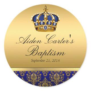 Prince Royal Blue Regal Crown Baptism Sticker