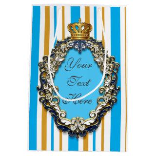 Prince Royal Crown Blue & Gold Personalized Bag