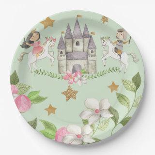 Princess and Knight party, Princess, kids Birthday Paper Plates
