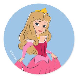 Princess Aurora Pretty in Pink Classic Round Sticker