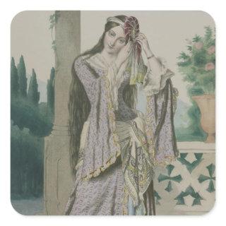Princess Helen, engraved by the Thierry Brothers, Square Sticker