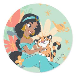 Princess Jasmine & Rajah - Magical Moments Classic Round Sticker