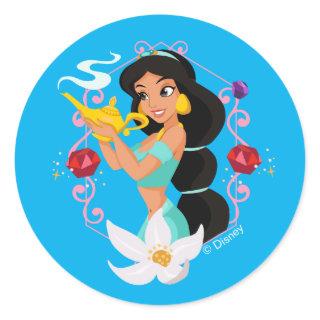 Princess Jasmine With Magic Lamp Classic Round Sticker