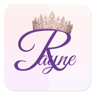 Princess Letter R Square Sticker