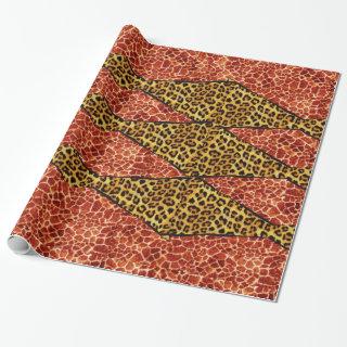 PRINTED GIRAFFE, LEOPARD FUR RIBBON