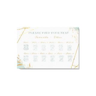 Printed Green Gold Seating Chart Foam Board Canvas