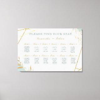 Printed Green Gold Seating Chart Foam Board Canvas