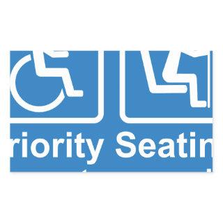 Priority Seating for customers with disabilities a Rectangular Sticker