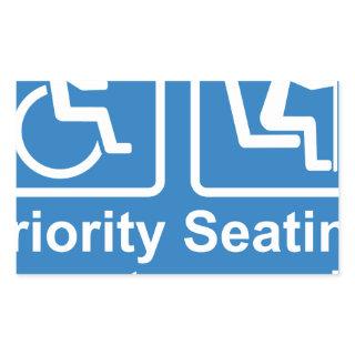 Priority Seating for customers with disabilities a Rectangular Sticker