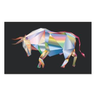 Prism Bull Rainbow Abstract Fab Rectangular Sticker