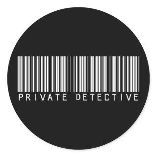Private Detective Bar Code Classic Round Sticker