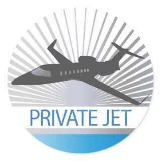 Private Jet Aircraft Classic Round Sticker