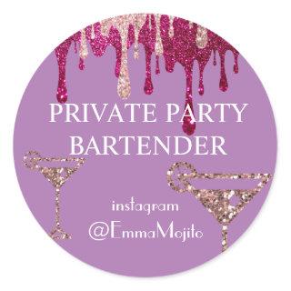 Private Party Bartender Deal Offer Classic Round S Classic Round Sticker
