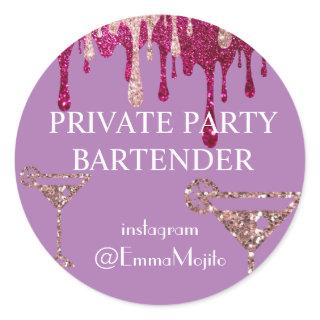 Private Party Bartender Deal Offer Classic Round S Classic Round Sticker