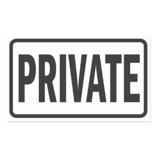 Private sign for office rectangular sticker