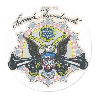 Pro 2nd Amendment Gun-Toting Eagle Gear Classic Round Sticker