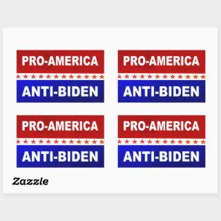 Pro-America Anti-Biden red, white and blue Rectangular Sticker