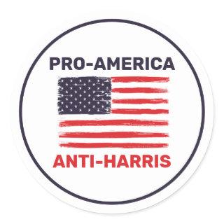 Pro America Anti Harris Customized Classic Round Sticker