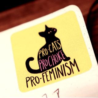 Pro-cats Pro-choice pro-feminism Square Sticker