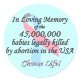 Pro Life, Abortion Statistics Classic Round Sticker