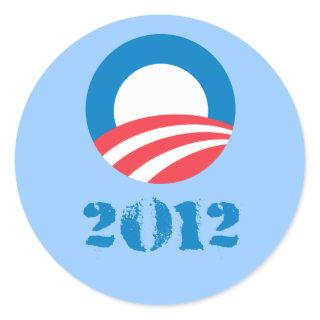 Pro-Obama - OBAMA 2012 DISTRESSED Classic Round Sticker