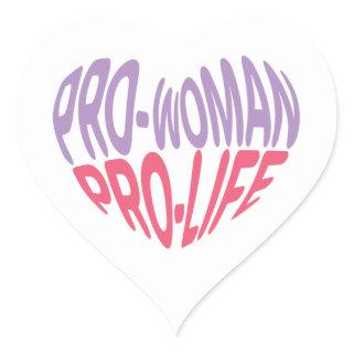 Pro Woman Pro Life Heart Shaped Typography Heart Sticker