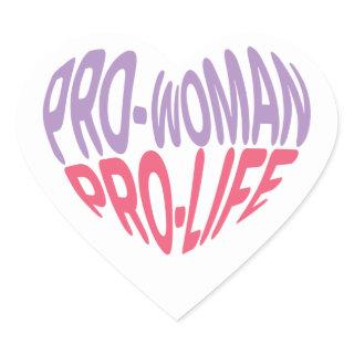 Pro Woman Pro Life Heart Shaped Typography Heart Sticker