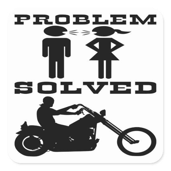 Problem Solved Biker #003 Square Sticker