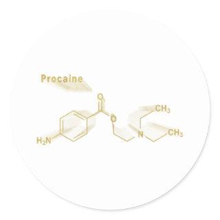 Procaine, anesthetic drug, gold formula classic round sticker