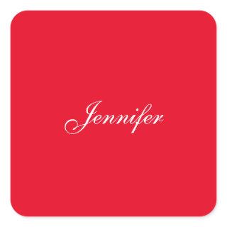 Professional classical handwriting name custom red square sticker